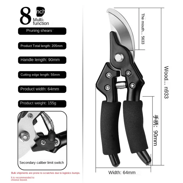 Wholesale Strong Stainless Steel Pruning Shears Labor-Saving Multifunctional Coarse Branch Garden Bonsai Pruning SK5 for Tree