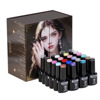 Popular Design 24 Colors Lasting 5 In 1 Functional Long Lasting UV Gel Nails Polish Set Kit