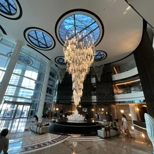 ECOJAS Large Project Lighting Hotel Lobby Site Nosocomium Crystal Chandelier