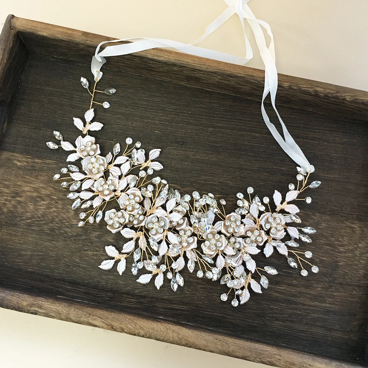 Tiara Haarkamm Mit Strass – Brautschmuck Aus Kristall Und Legierung, Goldfarben