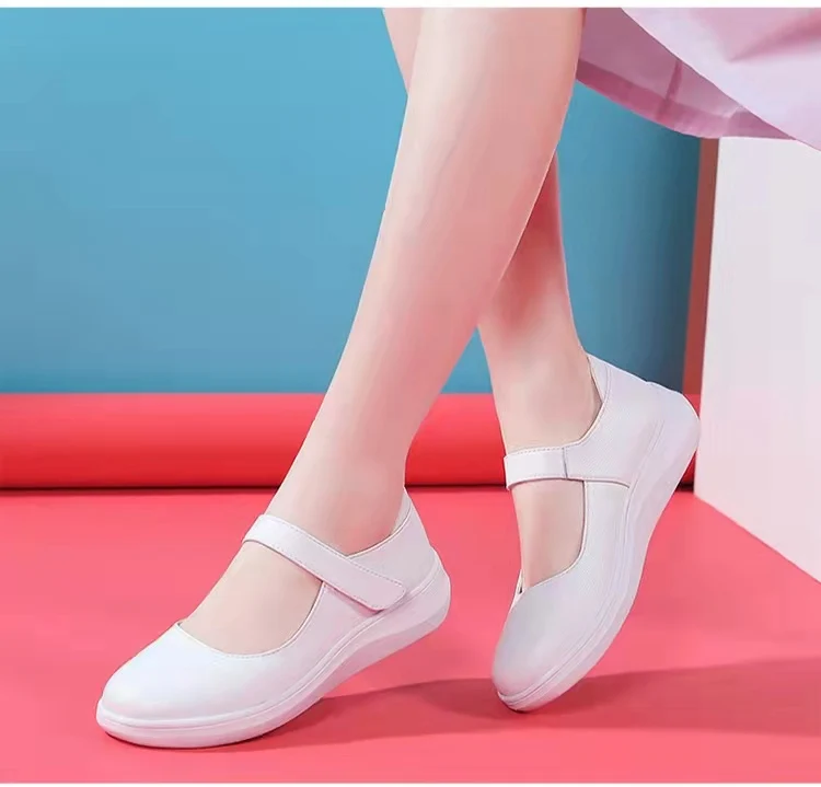 Anti-slip Nursing Shoes Hospital for Women White Shoes Comfort Breathable Soft Bottom Flat Nurse Safety Work Shoes