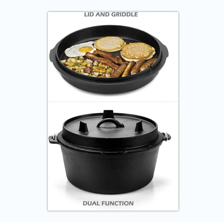 Pre-Seasoned Cast Iron Dutch Oven with Lid and Lid Lifter Tool Outdoor Deep Camp  Pot for Camping Fireplace Cooking - China Cast Iron Cauldron for Outdoor  and Camping and 3 Legs Outdoor