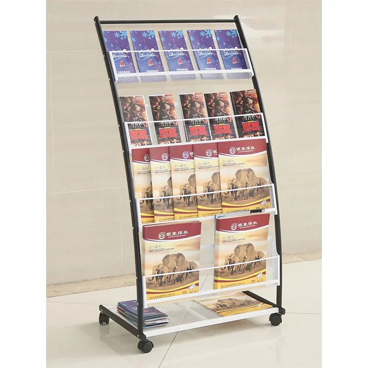 Simple Floor Standing Magazine Display Shelf Catalog Brochure Magazine Rack Stand