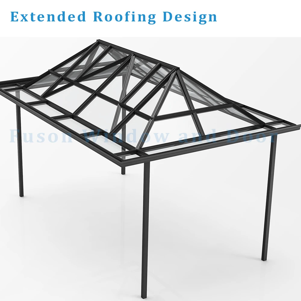 Modular Prefab Sunroom Greenhouse Glass House Aluminium Outdoor Winter