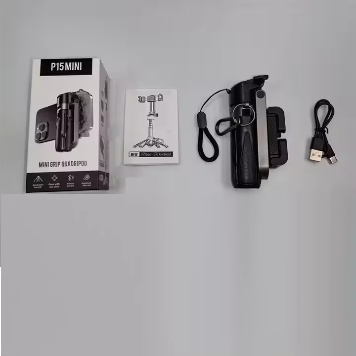 Portable Small Storage P15 mini Phone Stand Handheld Detachable Remote for Vlog Multifunctional Mini p15 Tripod Selfie Stick