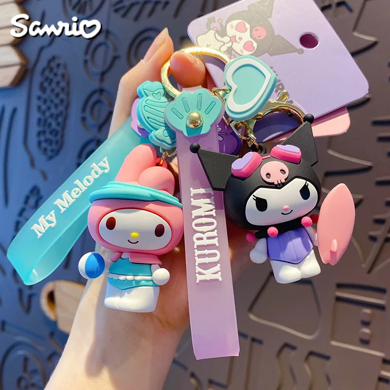 portachiavi di alta qualità del fumetto 3d bambola kawaii kuromi melodia  cinnamoroll con anello chiave della borsa decorazione auto accessori chiave