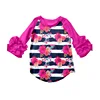 Navy Stripe Red Floral Top