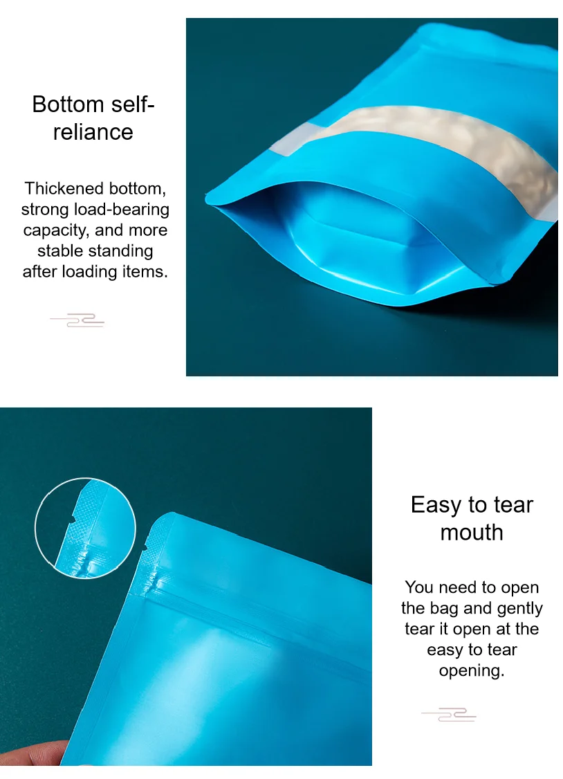 Customized Colorful Metalized Food Packaging Stand up Pouch With Zipper and Window Zip Lock Bag Plastic Zipper Bags