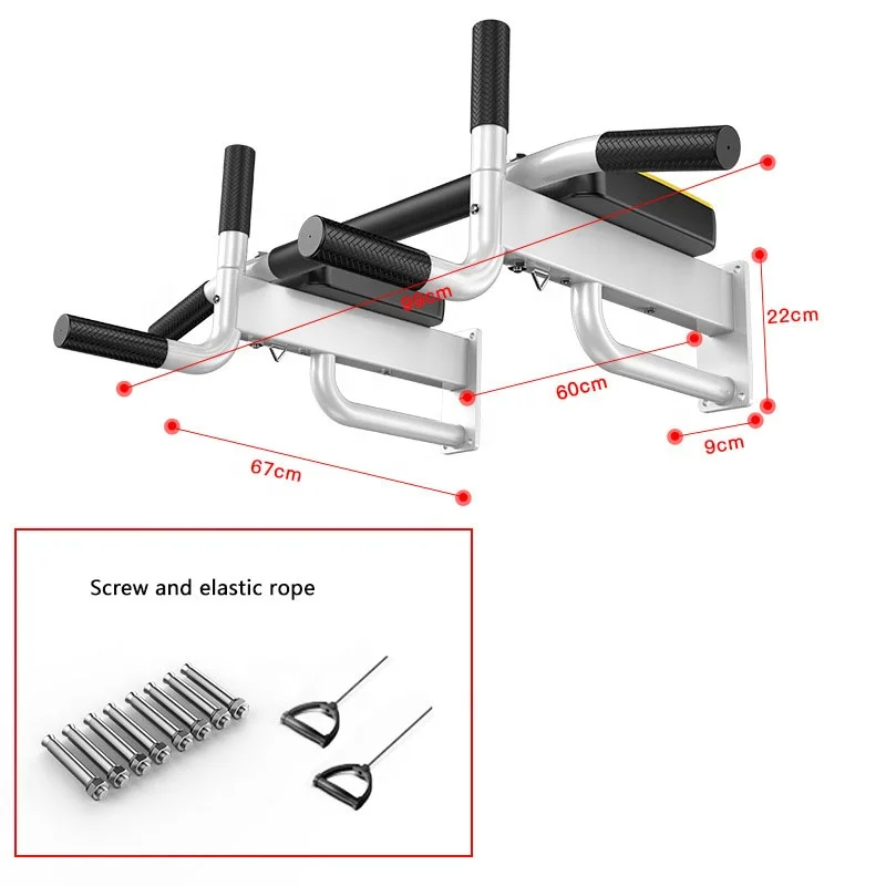 Оптовая продажа многофункциональная настенная металлическая штанга для подтягивания упражнений с эластическим ремешком