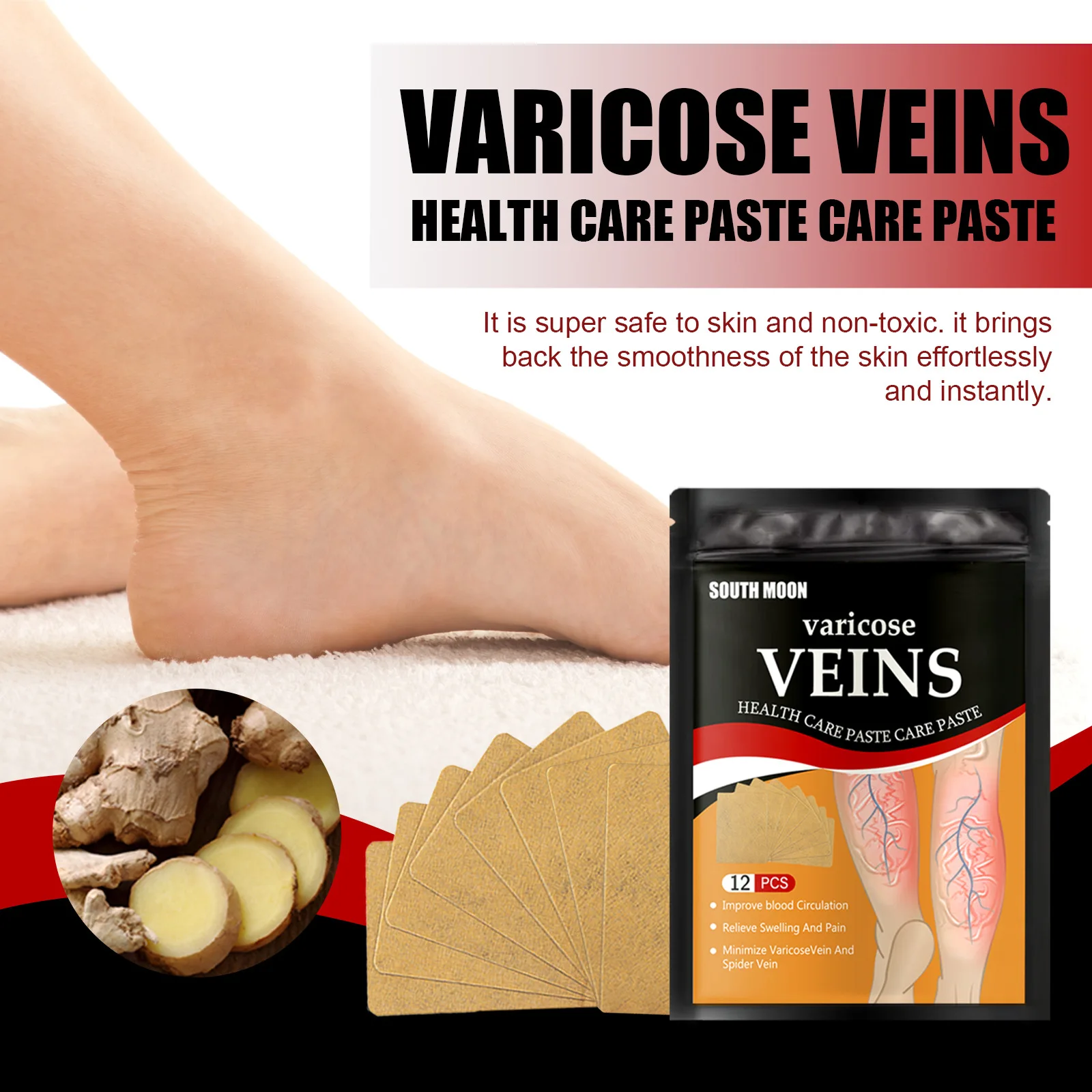 Relief Leg Pain Strengthens Capillary Health Improve Blood Circulation Relieve Swelling And Pain Varicose Veins Patch