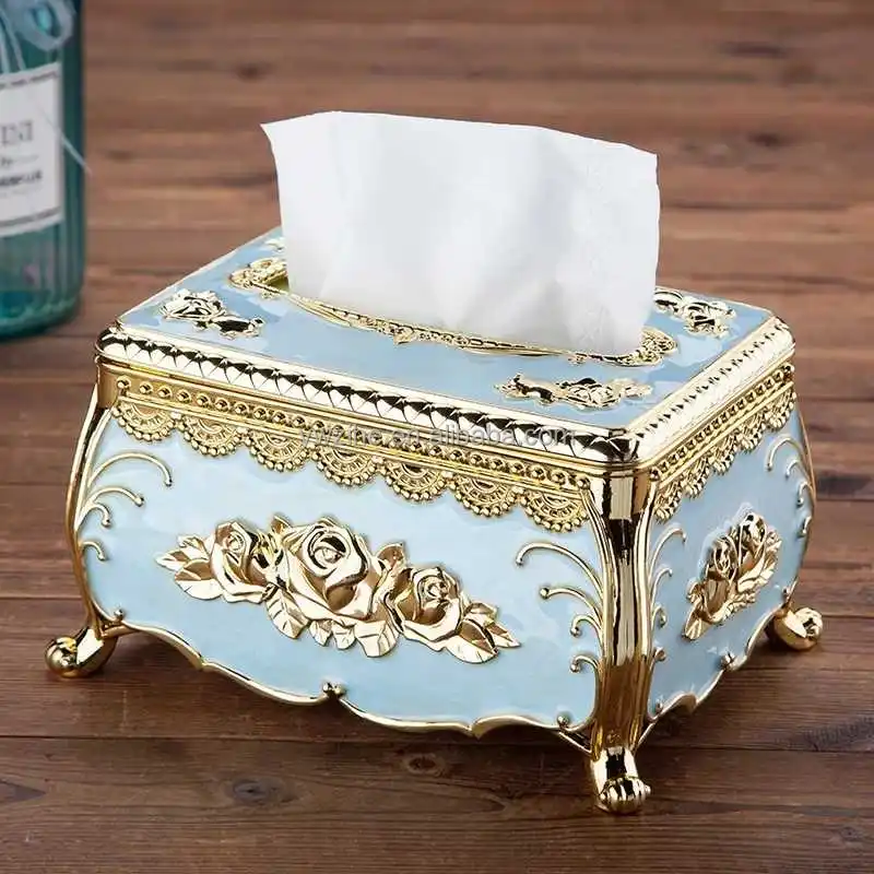 European Ornate Tissue Paper Box Napkin Cover Holders Home Hotel Decoration 