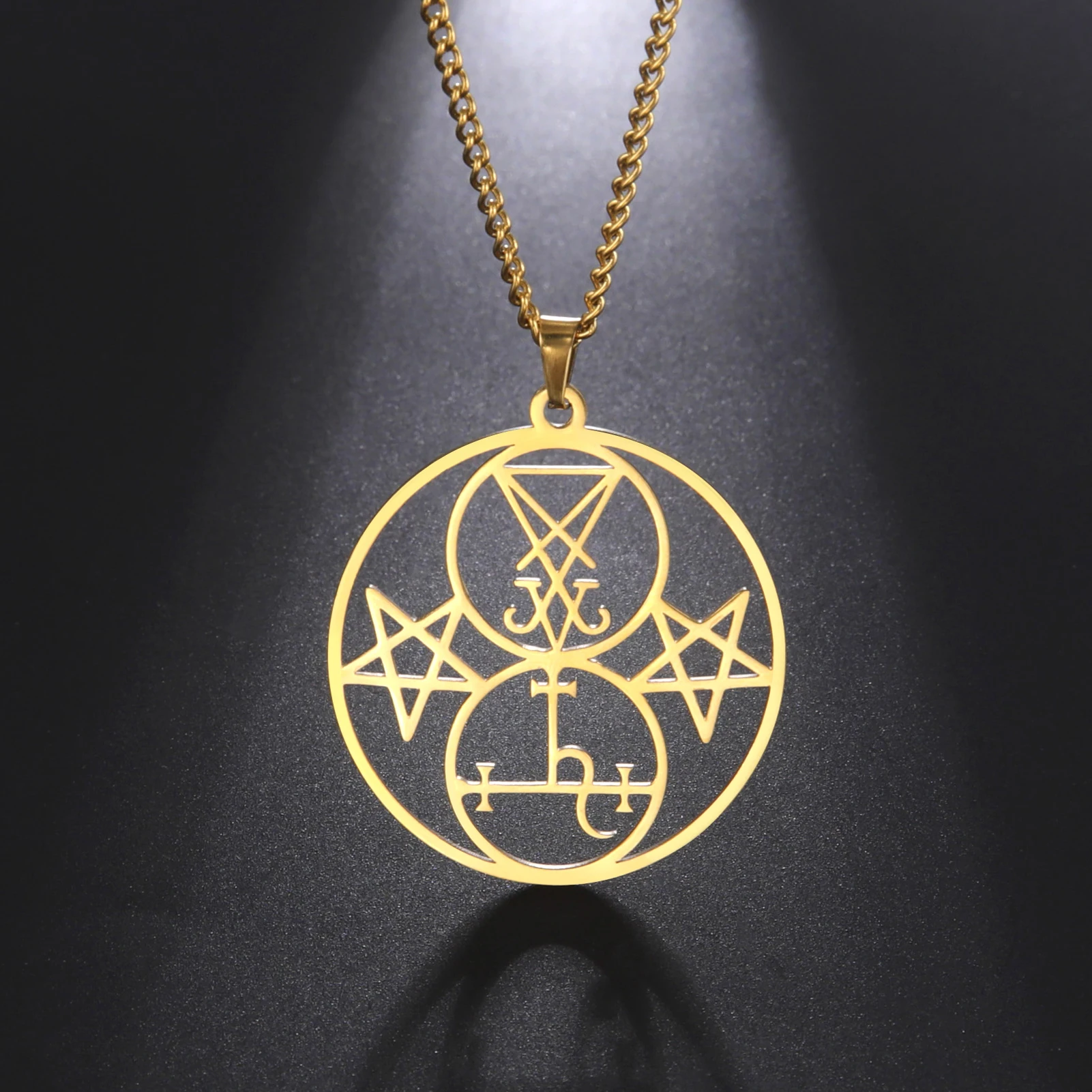 Lilith Double Seal Pendant Necklace Stainless Steel Demon