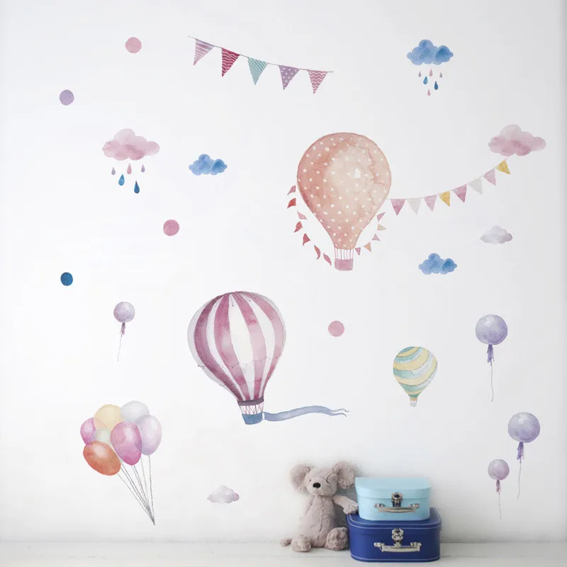 Autocollant Mural Ballon D Air Chaud Dessin Anime Etiquette Pour Decorations De Chambres De Bebe Papier Peint De Maison Sparadrap De Chambre D Enfants Buy Decoration Murale Autocollant Autocollants Muraux Pepiniere Autocollant Mural Pour Enfants