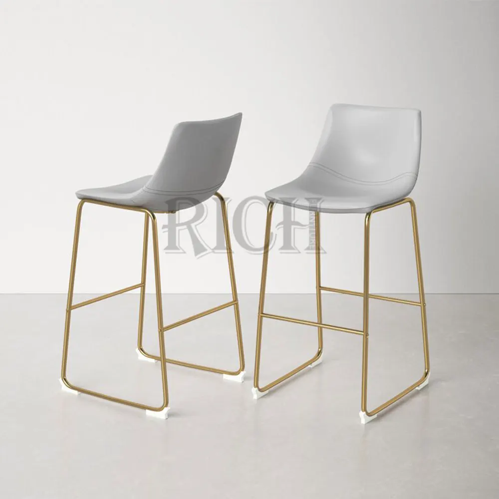 bar Minimalist Counter Height Stools Chairs Luxury Barstools Mid century Modern bar Stool Gold Legs Leather Stools bar Chair