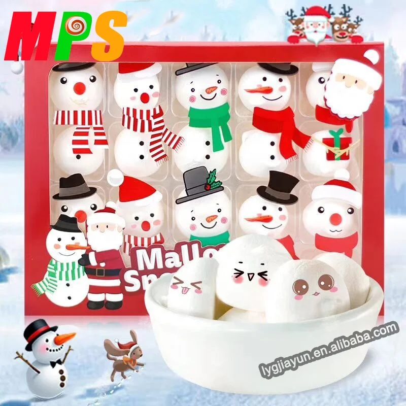ギフトシェイプボックスのパーソナライズされたスノーマンマシュマロ