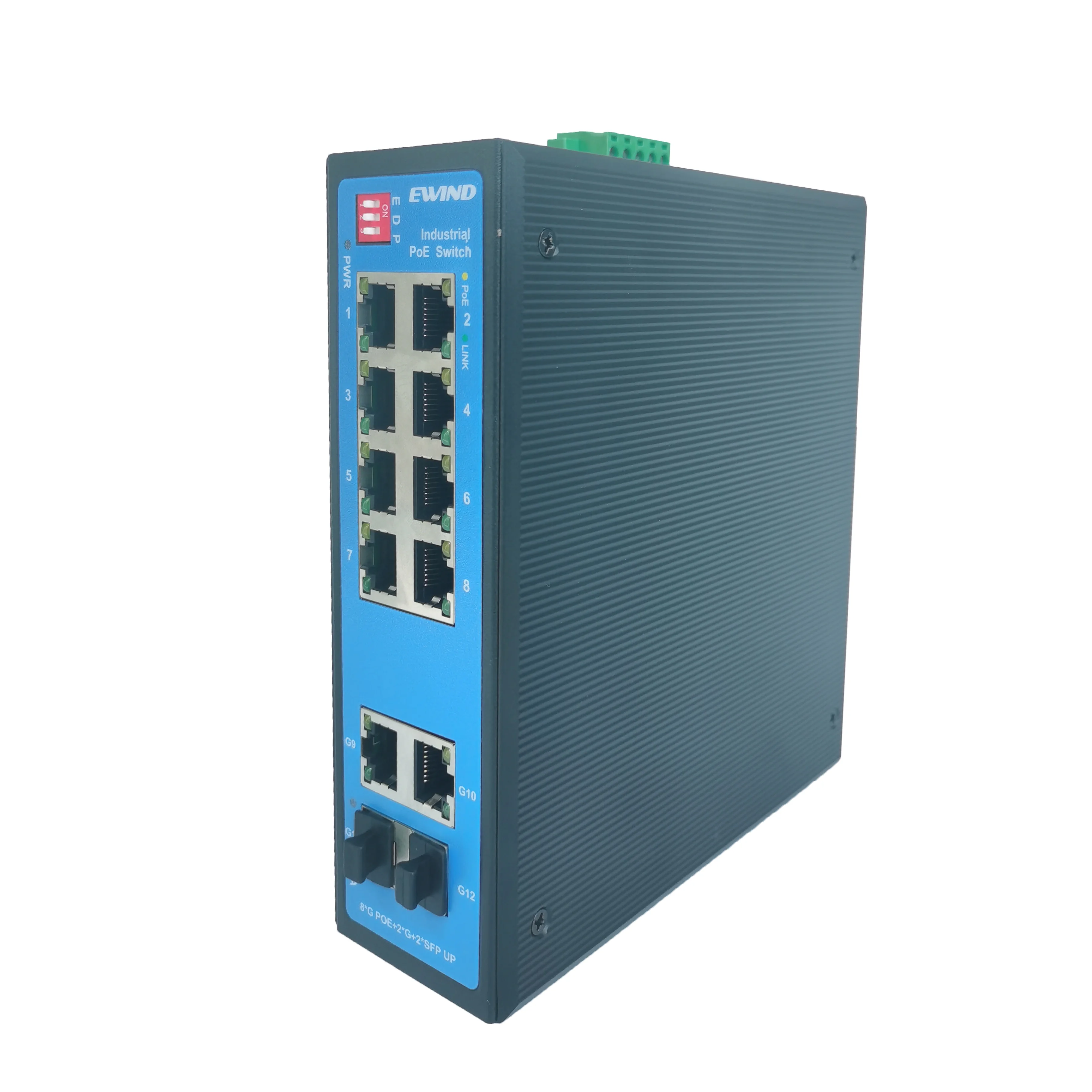 Промышленный чип по заводской цене 8 портов POE 2 Ethernet SFP волоконный порт Коммутатор