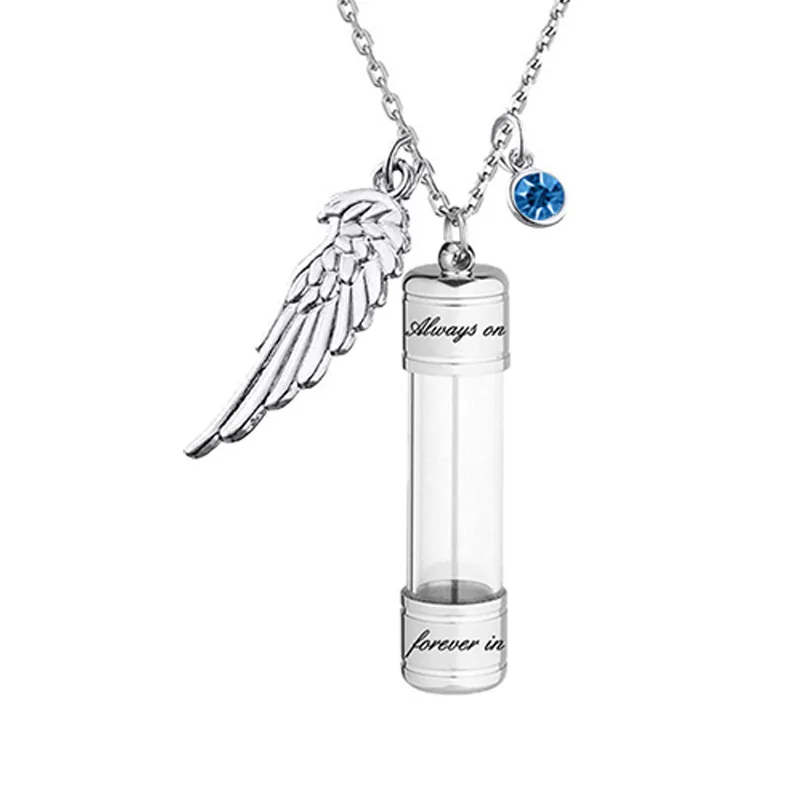 Engraving Openable Glass Vial Pendant Necklace Women Memorial Ashes Bottle Cremation Urn Memorial Gifts Jewelry For Pet Human