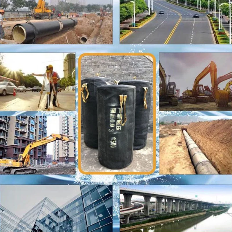 Sewers Water Stopper Pipe Plugs Rubber Bladder Inflatable Pipeline Stoppers Rubber Airbag Manufacturer for Culvert Construction