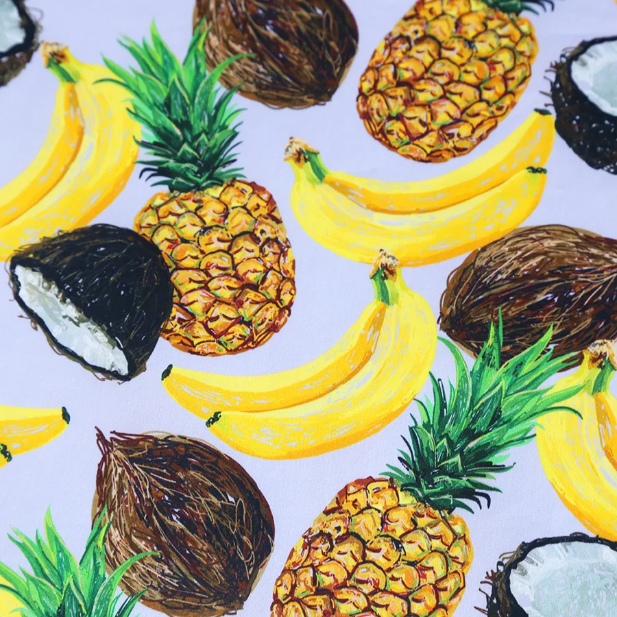 Wholesale Custom Digital Printing Fruit Design on 100% Cotton Woven Satin Fabric for Garment