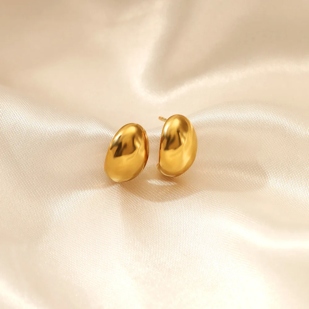 Trendy Chunky Open C Shape Hoop Earrings Women Fashion No Fade Gold Plating 304 Stainless Steel Hoop Earrings Jewelry
