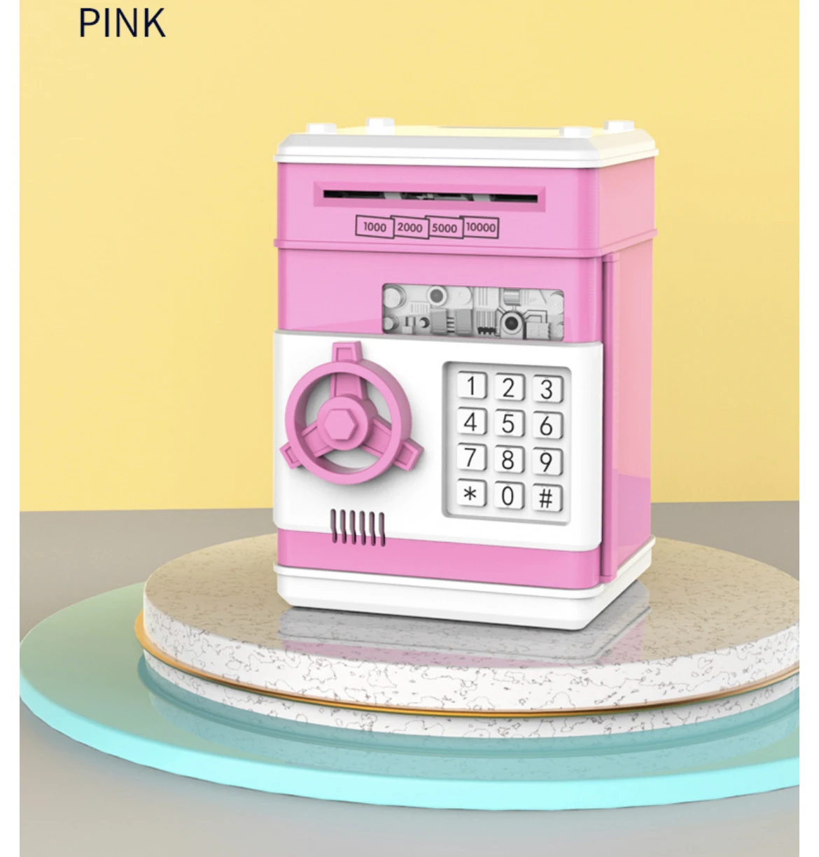 
Kids Piggy Banks Mini ATM Electronic Coin Bank Box for Children Password Lock Case 