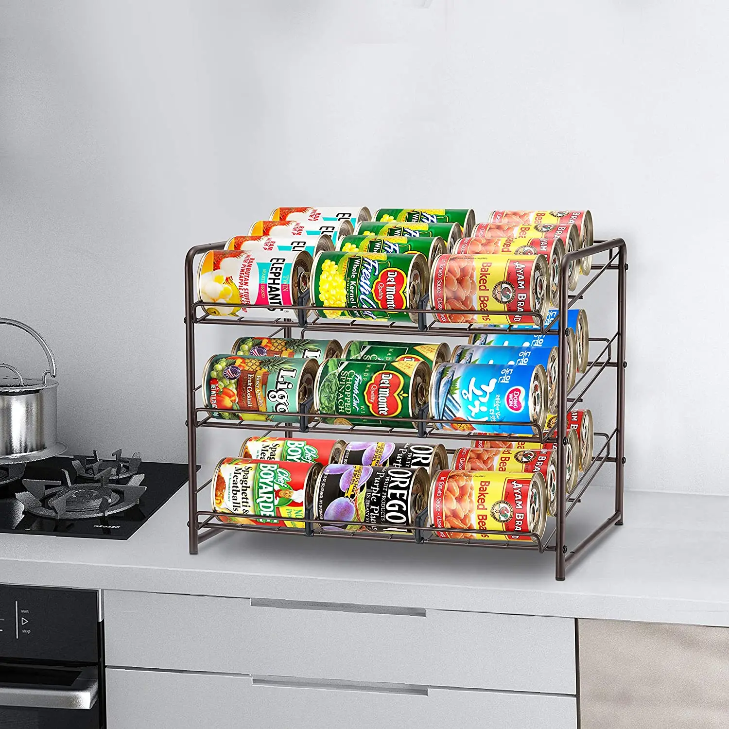 Simple Trending Can Rack Organizer, Stackable Can Storage