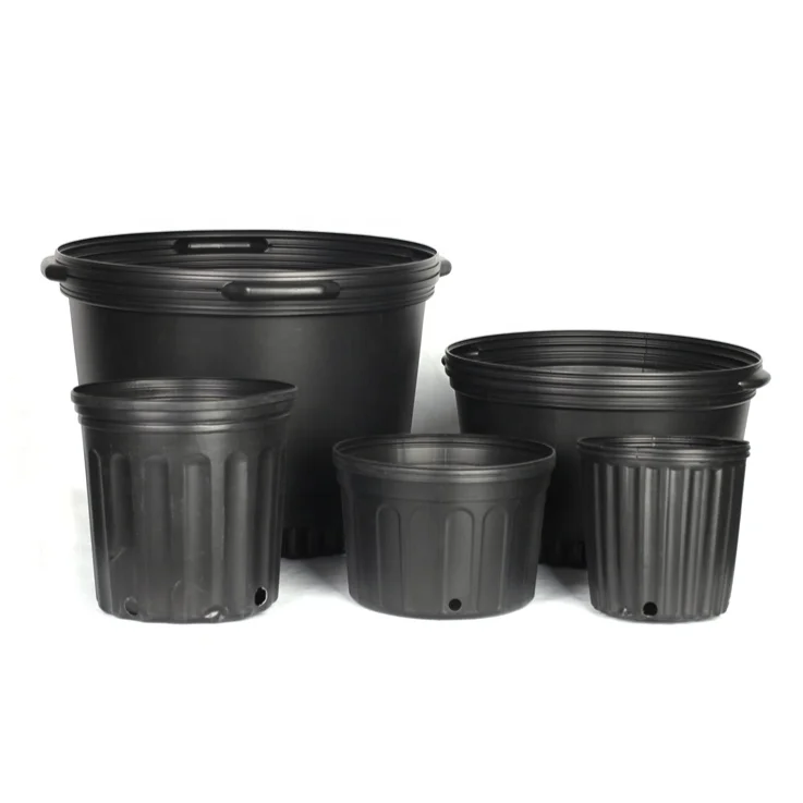 Wholesale Cheap 1 2 3 5 7 10 15 20 Gallon Black Plastic Pot Outdoor