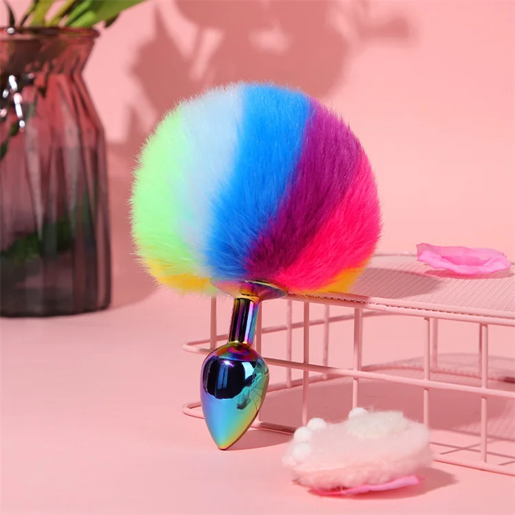 Cosplay Anal Sex Toys for Women Men Beginner Metal Butt Plug Fox Tail Bunny Tail Rainbow Anal Plug Cosplay Anal Sex Toys for Women Men Beginner Metal Butt Plug Fox Tail Bunny Tail Rainbow Anal Plug