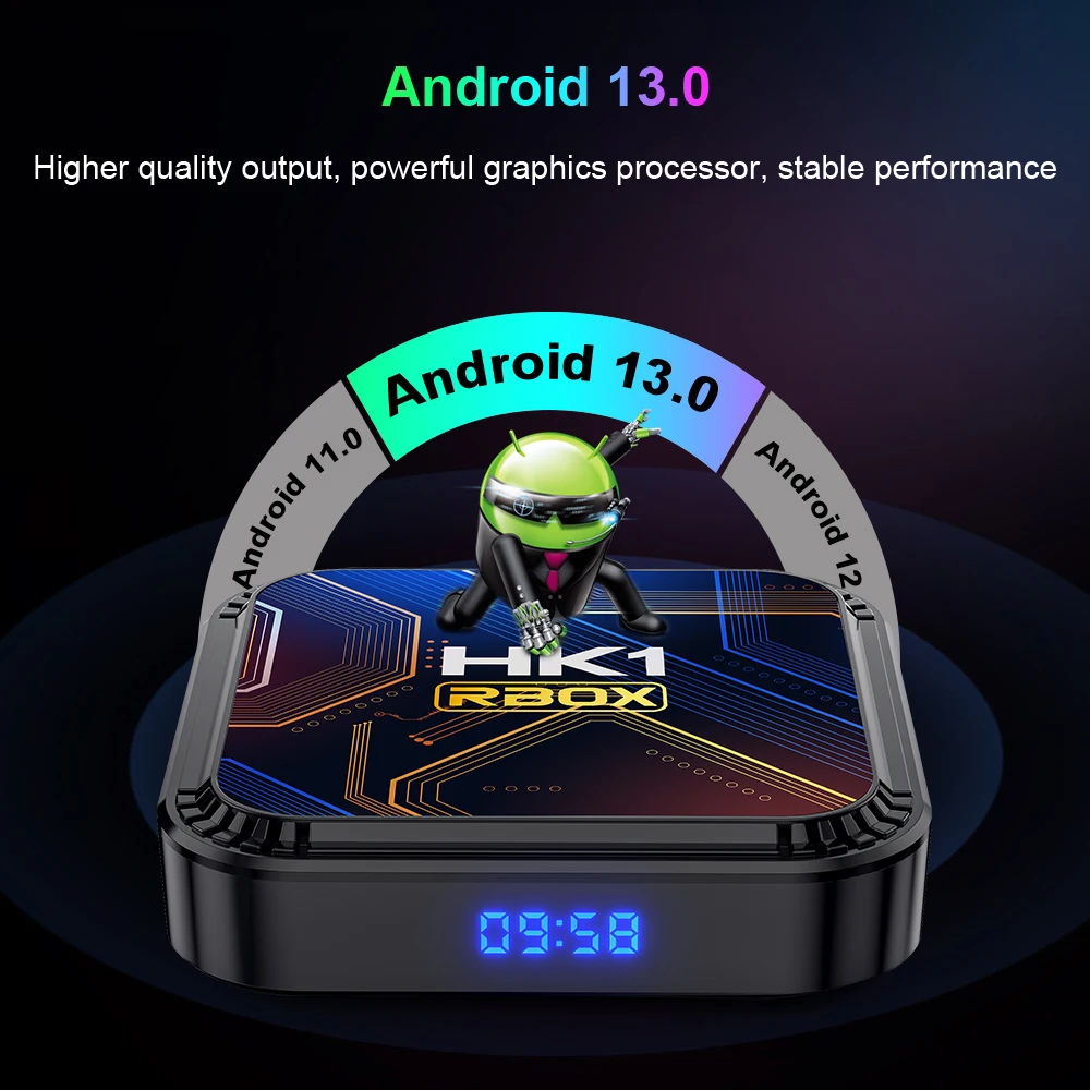 Haoyu Hk1 With Voice Remote Control  Android 13 TV BOX HK1 RBOX K8S RK3528 Dual WIFI 8K Player with BT