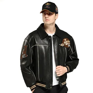 Mens Warm G1 Leather Jacket  Bomber Jacket 2023