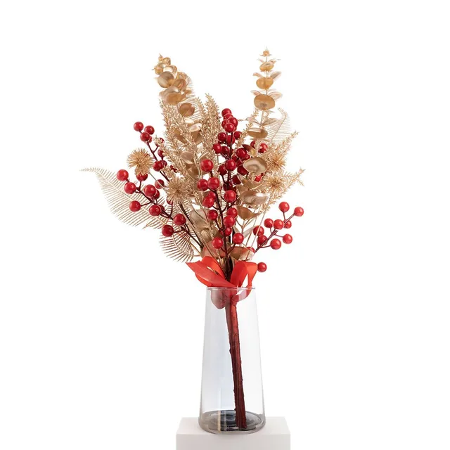 New Year INS Wedding Home Party Artificial Flowers 53cm Length Red Fruit Dried Plants & Flowers Wholesale