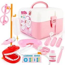 Детский набор доктора 23 шт. за, Детские комплекты одежды, состоящие из деревянный ролевые игры комплект игры для мальчиков и девочек, красный медицинский стоматологический медицинский ящик для матерчатые мешки