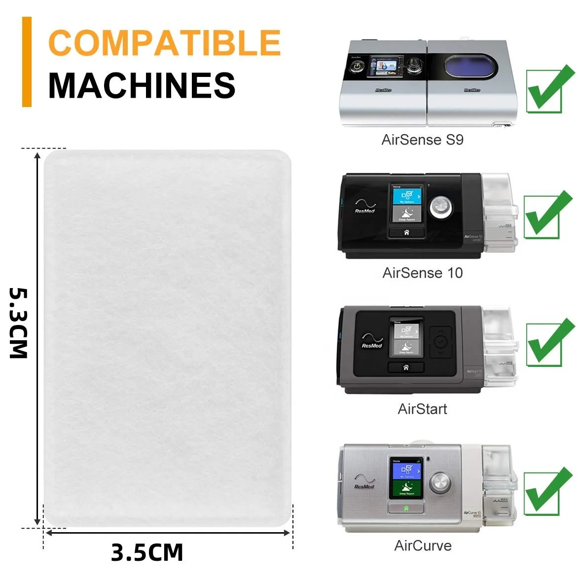 Resmed S9 And Airsense 10 Style Filters Disposable Cpap Filters Buy