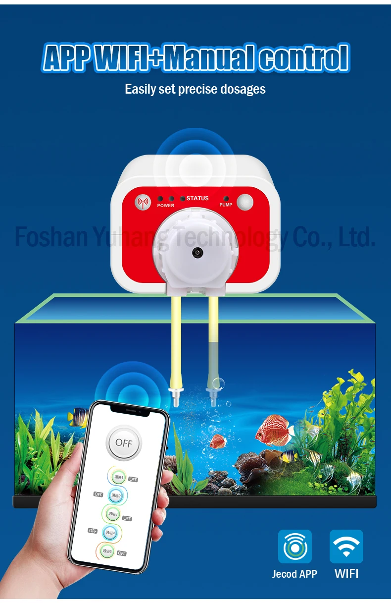 Jecod Eco-Friendly Lightweight Four-Head Aquarium Drip Pump 200ml Ultra-Quiet Energy-Saving WIFI+APP Control 110-240V DC Box product detail 5