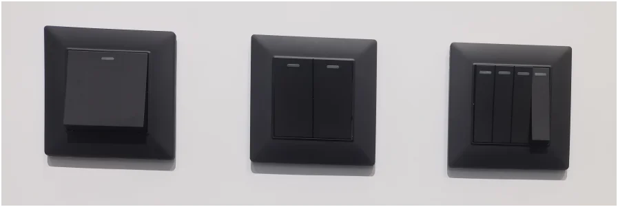 VNX Manufacturer New 1/2/3/4 Gang Grey Skin Feeling Hotel Household British Standard Universal Lamp Wall Switch