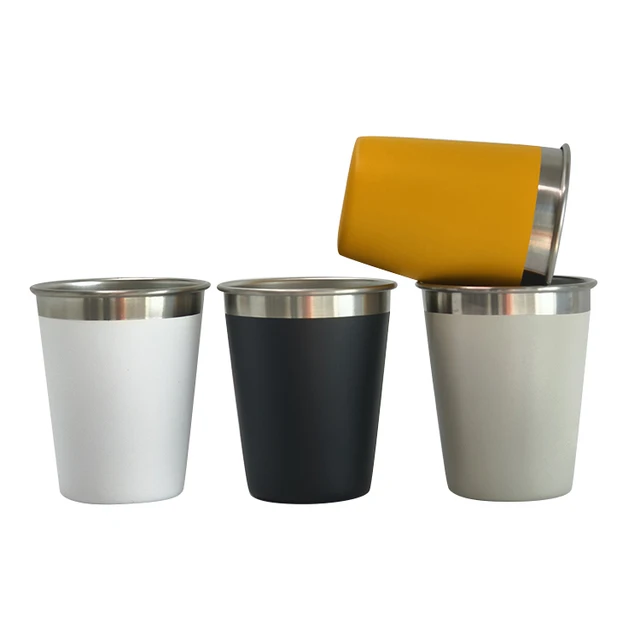 300ml 10oz Single Wall Lightweight Stackable Camping Tumblers RCS Recycled Stainless Steel Pint Mug