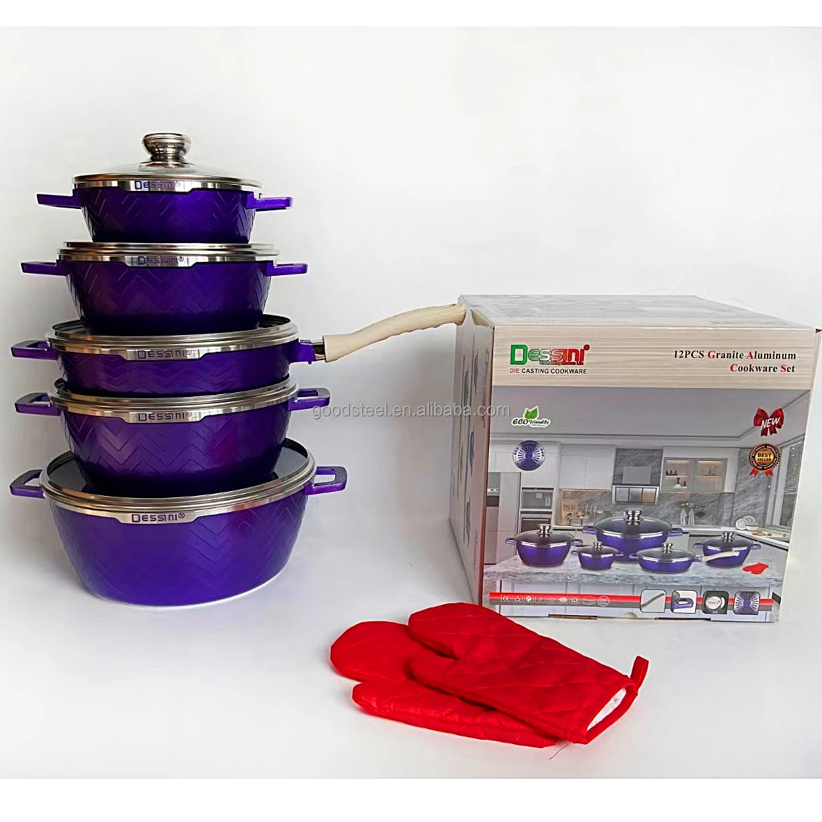 Custom Logo 23pcs Milk Bucket Cooking Pots Set Kitchen Pots Nonstick Cookware Sets