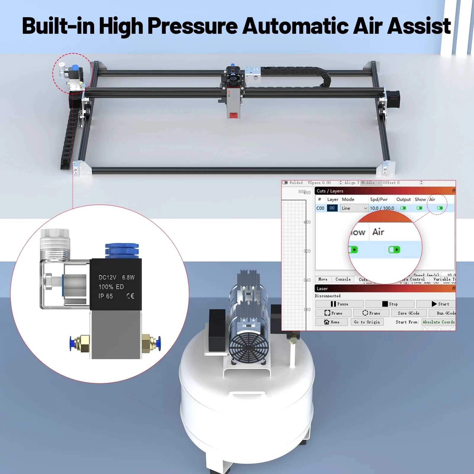 High Precise Neje 3 Max E40 1030*810mm Large Work Size Co2 Laser