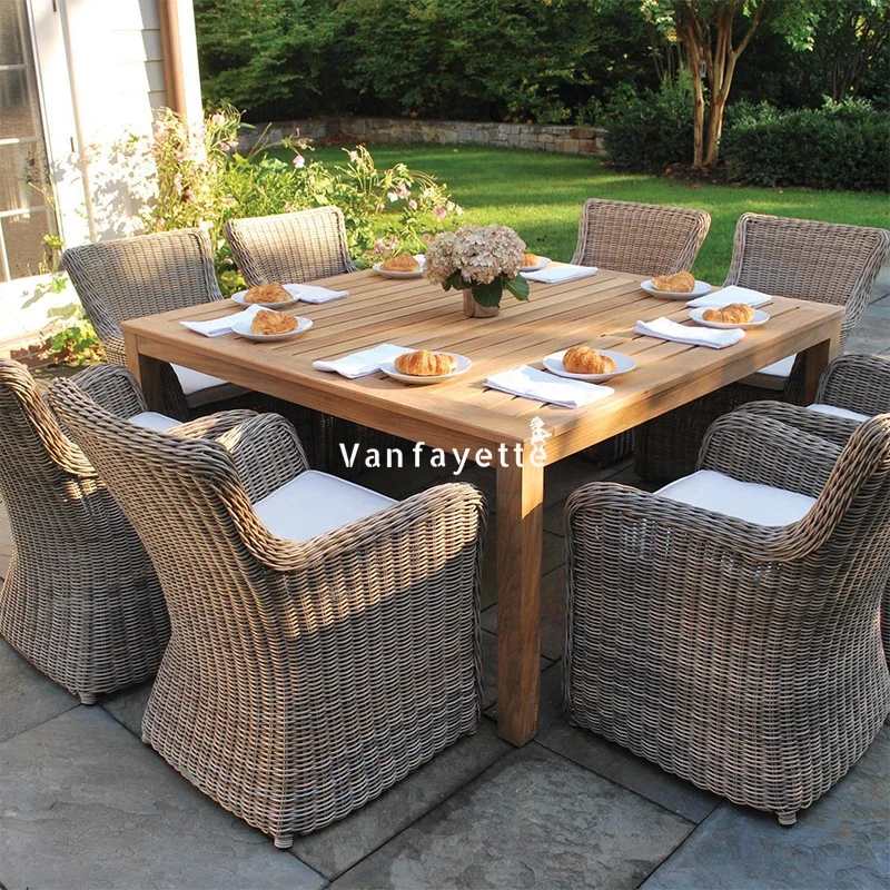 Outdoor Dining Table For 8 Outdoor Wood Dining Table Rattan Wicker