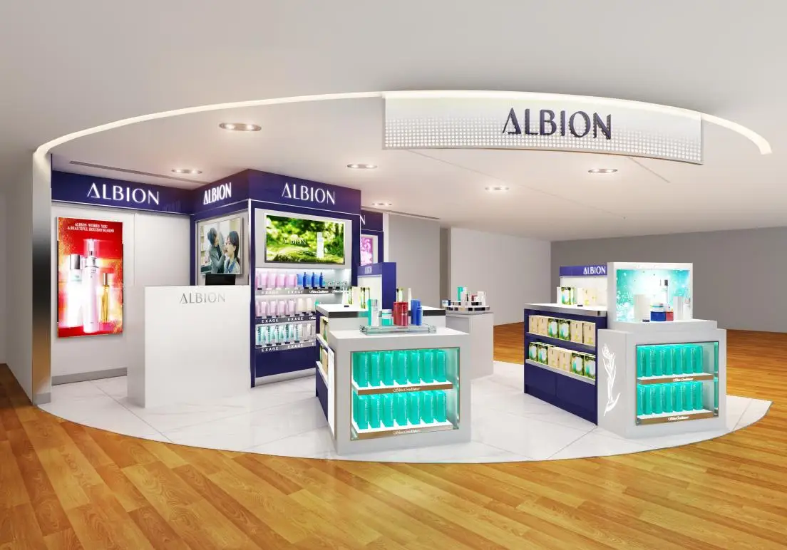 2022 Modern Creative Cosmetics Display Stand for Makeup Perfume Shop Shelves Design Retail Display