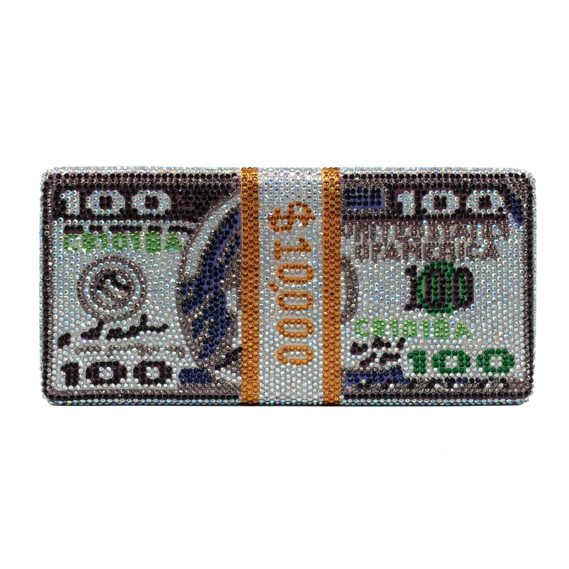 100 Dollar Bill Dollar Clutch Money Rhinestone Clutch Women
