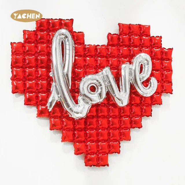 Yachen globos 55 inch large red love heart foil balloons party decorations backdrop for valentines day wedding events