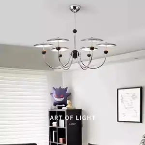 JANCKSUN Modern Italian Style Chrome Chandelier Advanced Eye Protection Lamp for Living Room Master Bedroom Pendant Lights