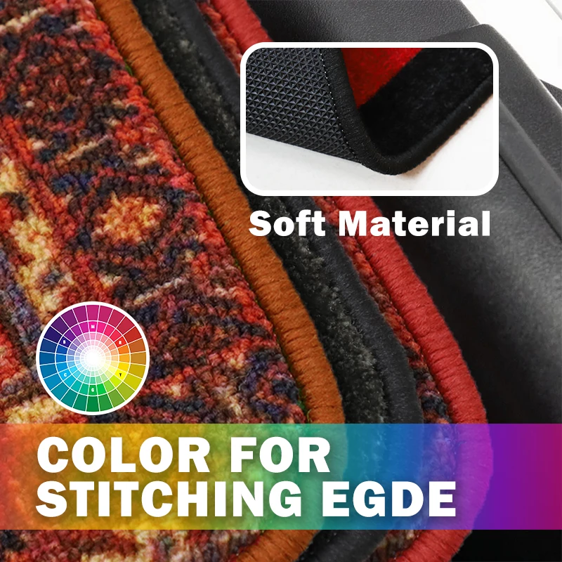 SUV Premium Universal Set of Front Car Floor Mat Anti-Slip Animation Design Durable Rubber Polyester Materials