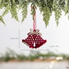 "Double bell" wine red flocking pendant