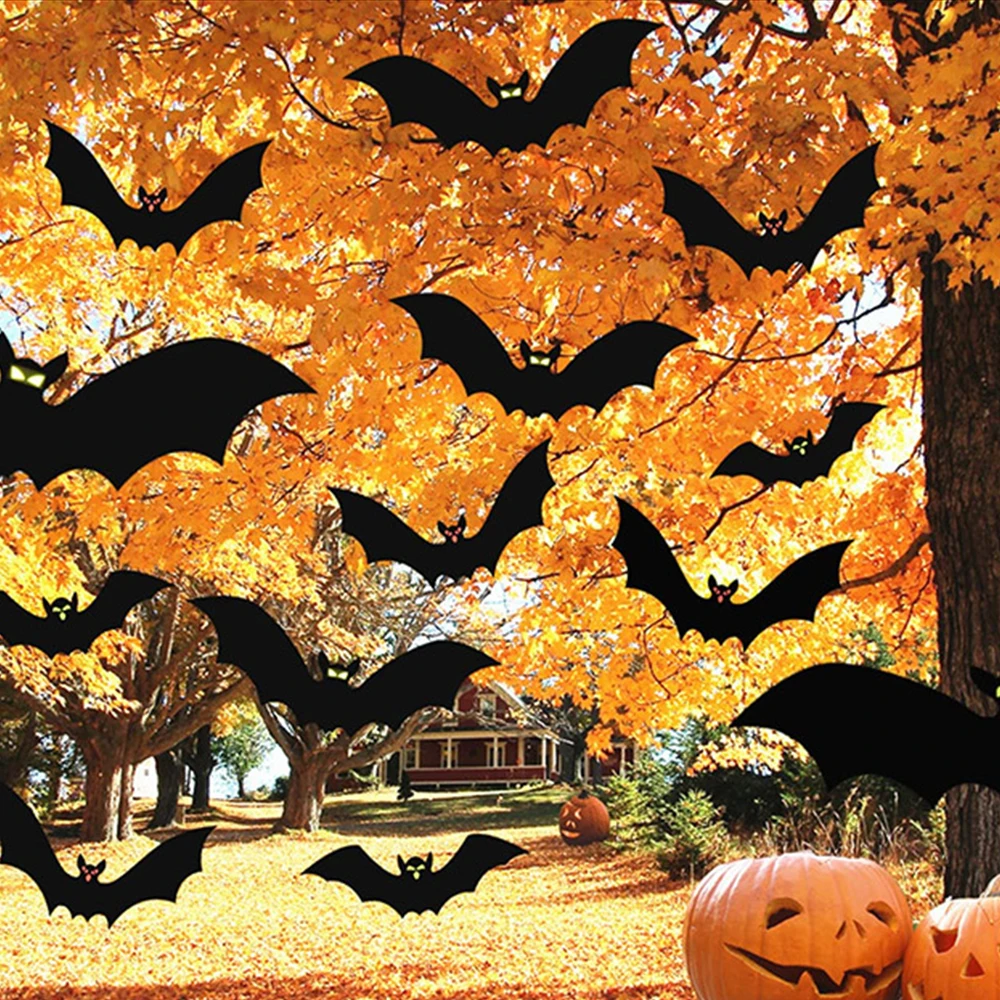 Ysj Hanging Bats Halloween Decoration Outside Flying Plastic Halloween Bats Outdoor Decor 3 6884