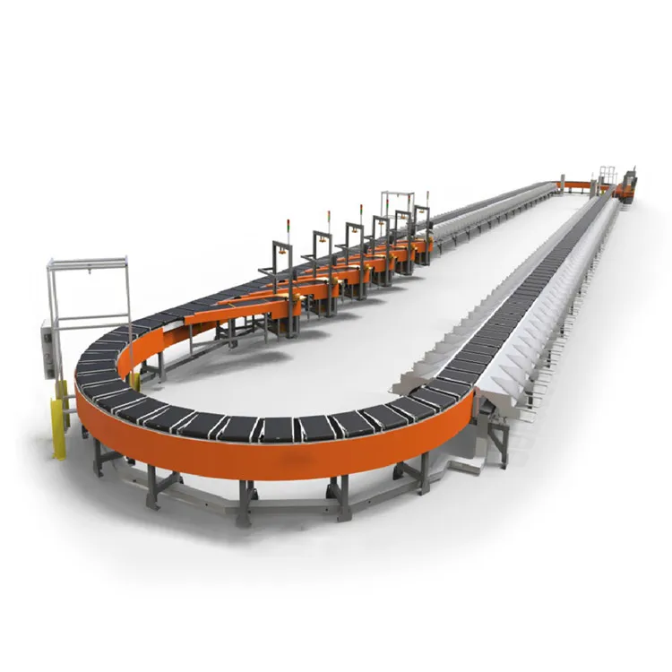 Automatic DWS Conveyor System Loading  Parcels Scale Weight Measure Sorting Machine Cross Belt Sorter