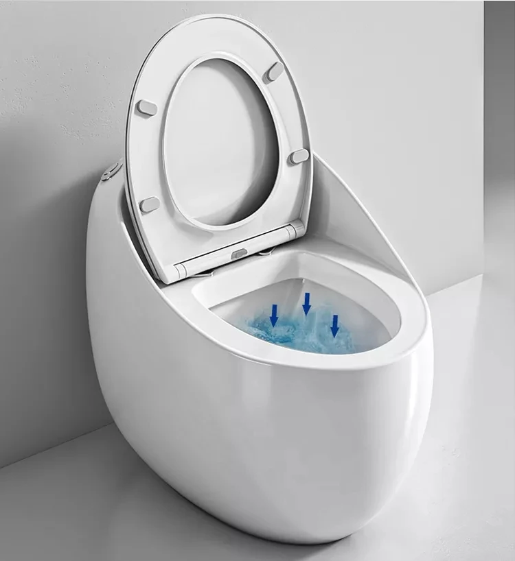 Sanitarios lnodoros bathroom round colored floor mounted wc water closet ceramic egg shaped marble one piece toilet supplier