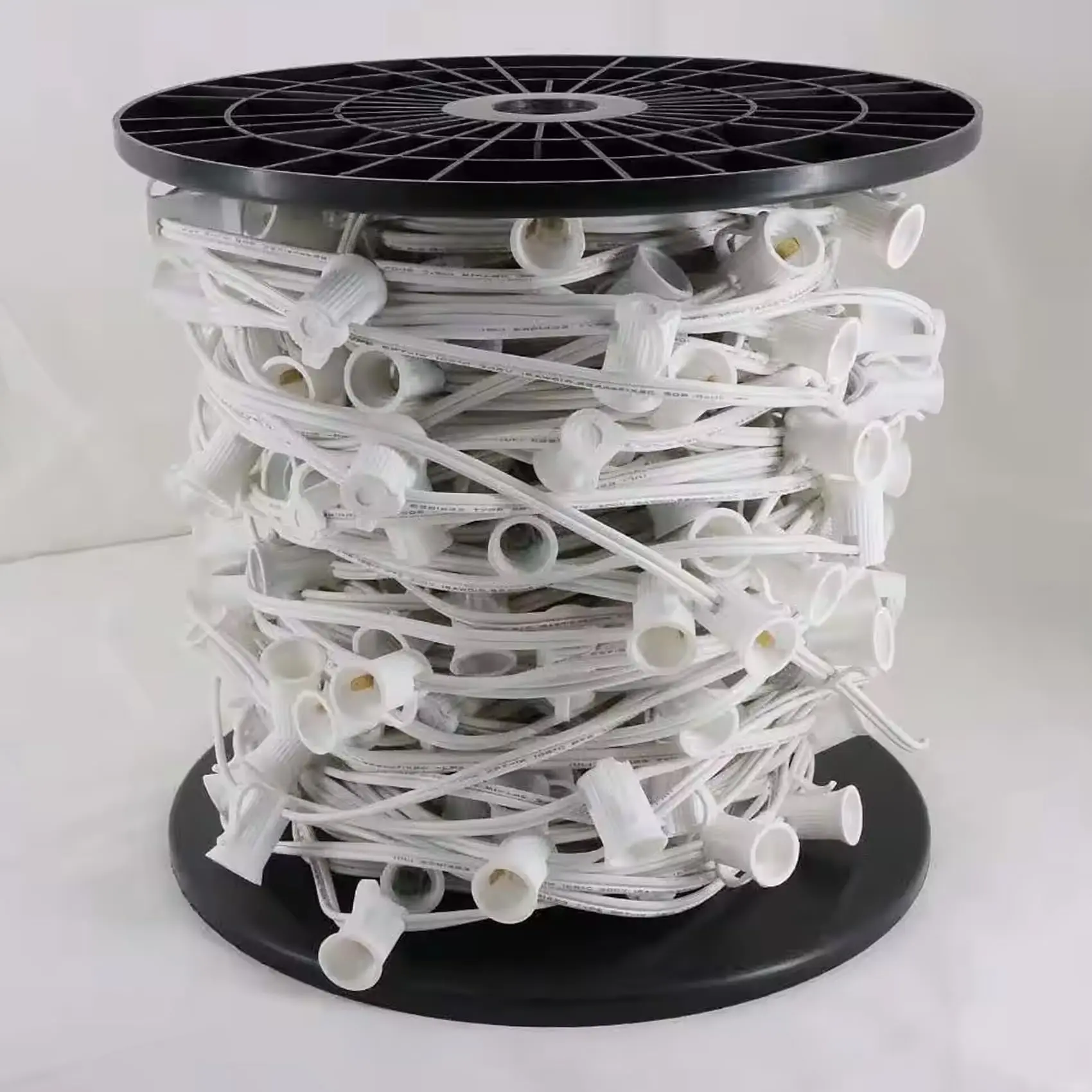 Plastic Decoration C9 E17 Spool Green Wire Plastic Decoration String Light Spool for Christmas Lighting C7 C9 Bulb Sockets
