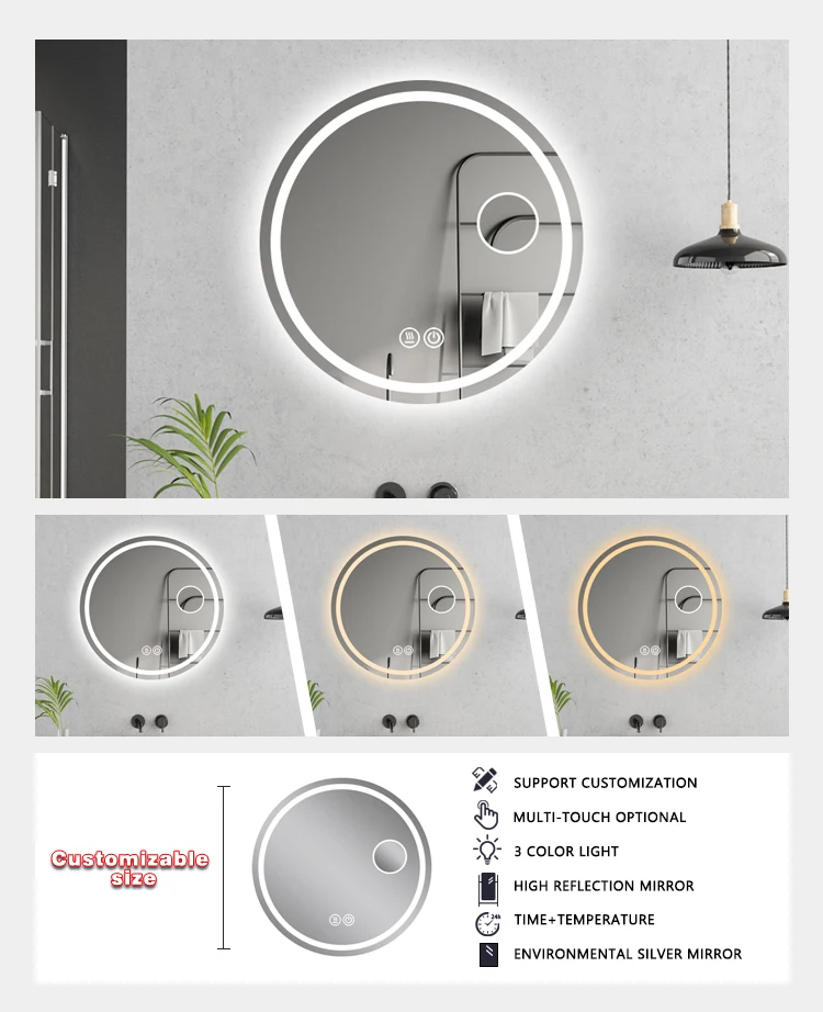 product high quality smart led light customizable touch screen mirror for bathroom mirror bedroom or dressing use-5